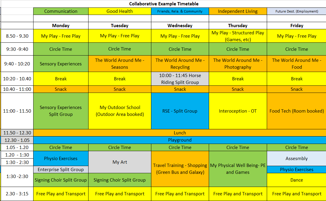 Example Collaborative Timetable