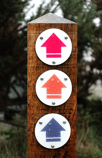 Signpost with 3 arrows in the same direction
